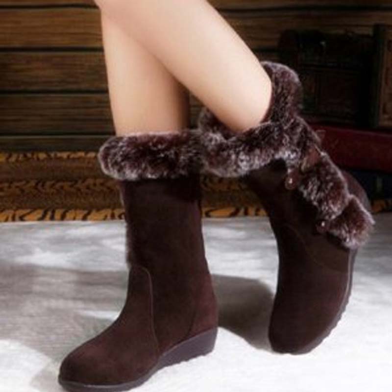â¨đ
Weihnachtsangebote â Nur fĂźr kurze Zeit!â°Damen-Schneestiefel bis zur Wade mit PlĂźschbesatz