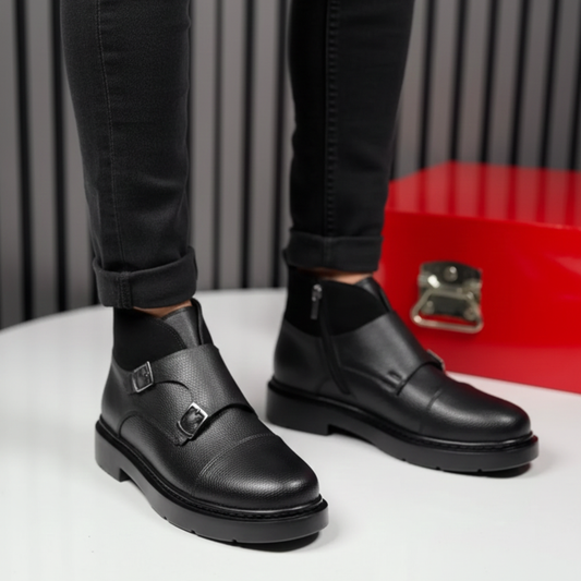Abner – Lederstiefel Mit Mönchsriemen