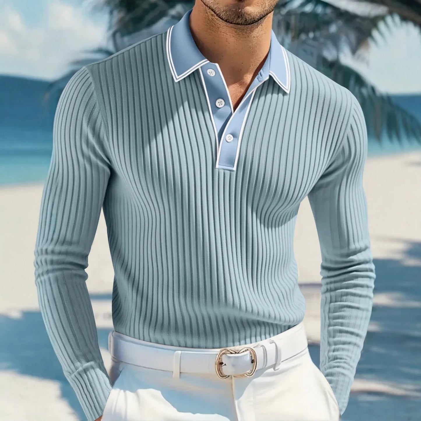 Castellan™-Poloshirt mit Langen Ärmeln, Kontrastierendem Kragen und Hochwertiger Verarbeitung