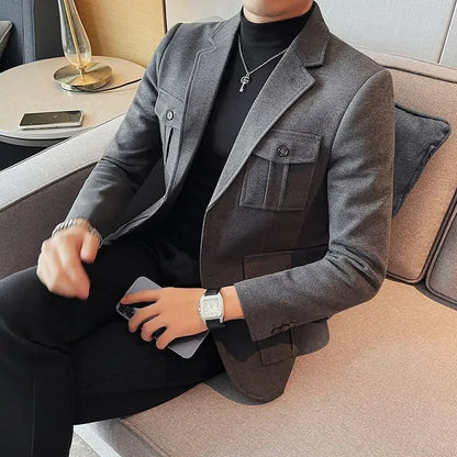 Lauritz™ Blazer mit Klassischem Revers, Faden für Faden Gewebt mit Präziser Schneiderkunst / Der Stille Luxus der Italienischen Mode