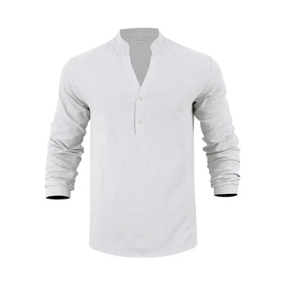 Orvian™ Hemd aus Premium-Leinen mit Minimalistischem Henley-Kragen