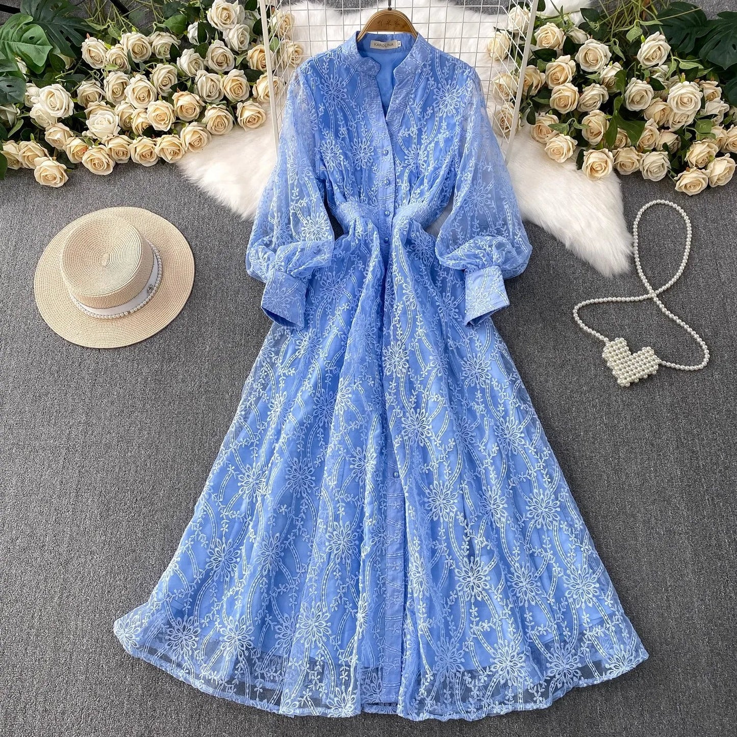 Imperial™ Spitzenkleid mit Puffärmeln