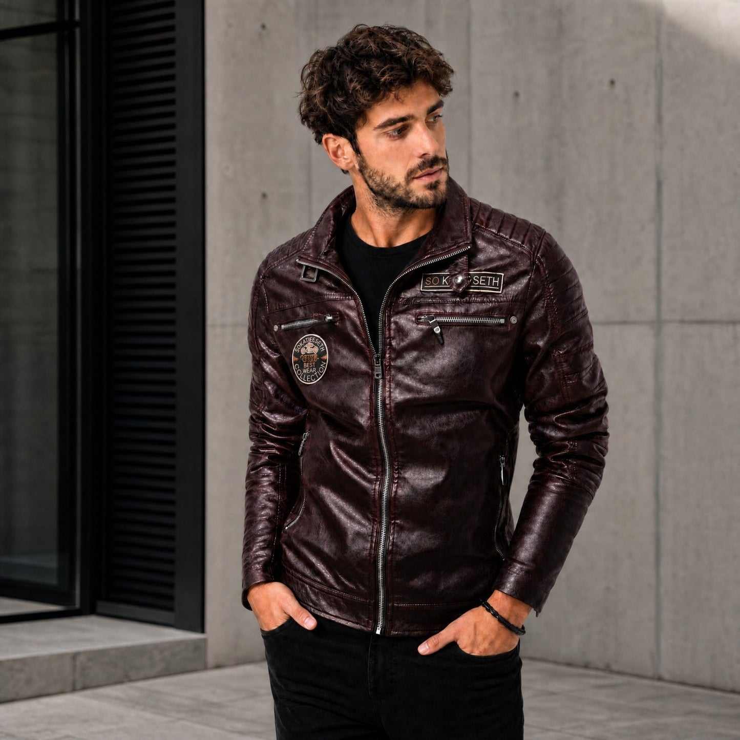 Vorreiter™ Premium Lederjacke mit Stehkragen