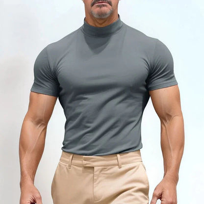 St. Moritz™ T-Shirt mit hohem Kragen und klarem Design / Raffinierter Minimalismus für Herren mit Ausstrahlung!
