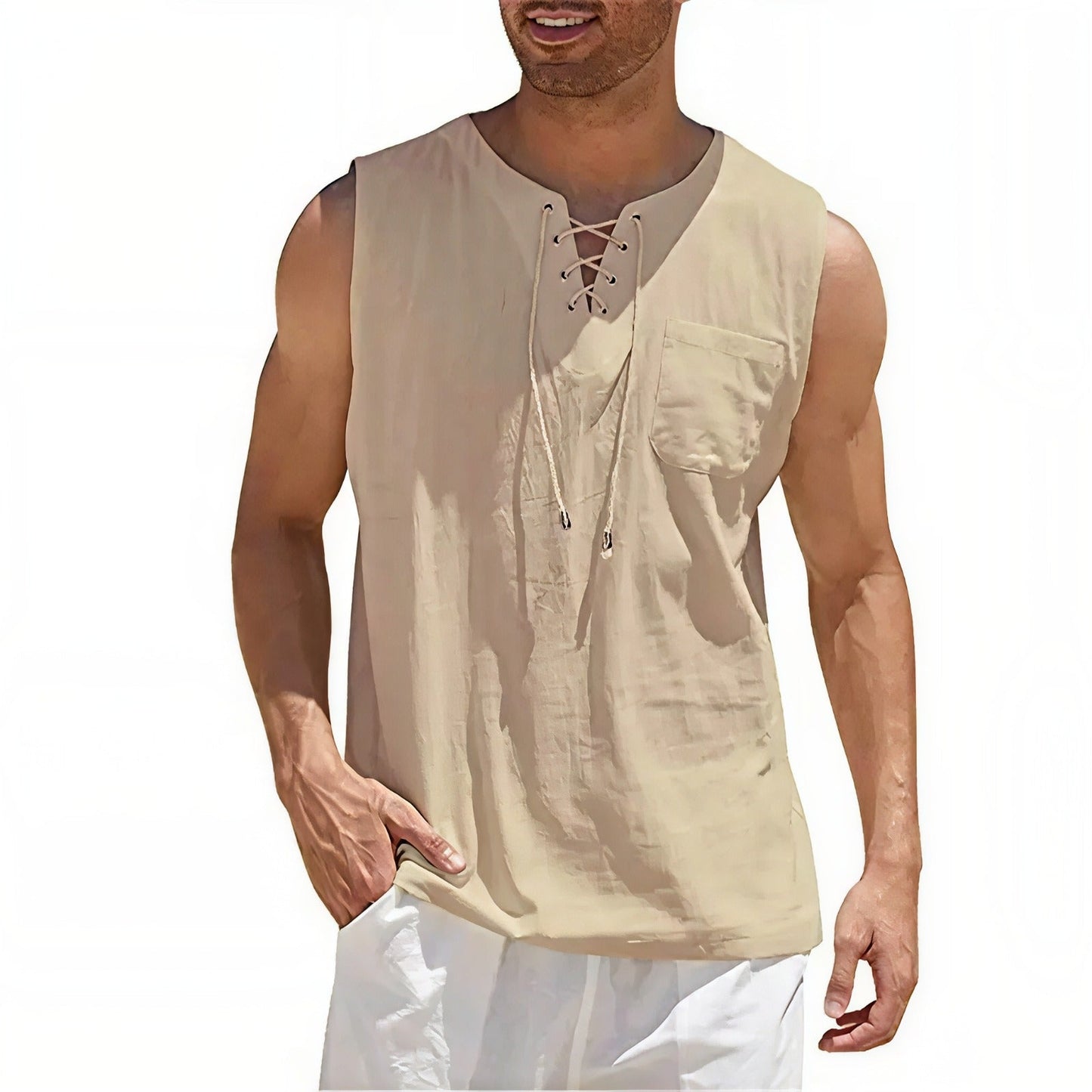 Zayron™ Tanktop aus Leinen-Baumwolle mit Modernem Schnitt und Lässigem Stil