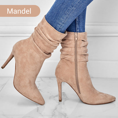 👠Spitze Stiefeletten mit Absatz