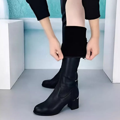 ⌛ Nur noch 3 Tage – 50 % auf alles! ⏰Damen-Stretch-Lederstiefel