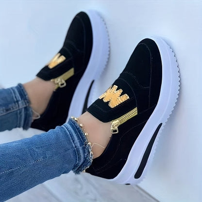 Damen Slip-On Schuhe – Bequeme Freizeit- und Sportschuhe mit Reißverschluss👟🌞