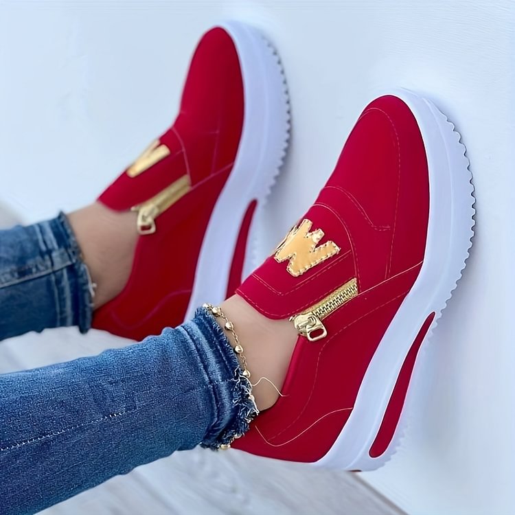 Damen Slip-On Schuhe – Bequeme Freizeit- und Sportschuhe mit Reißverschluss👟🌞