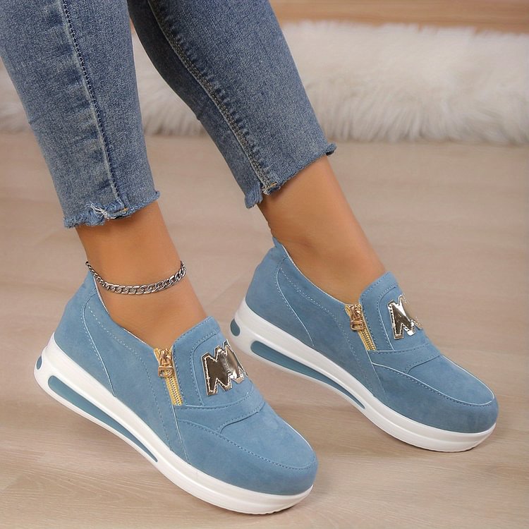 Damen Slip-On Schuhe – Bequeme Freizeit- und Sportschuhe mit Reißverschluss👟🌞