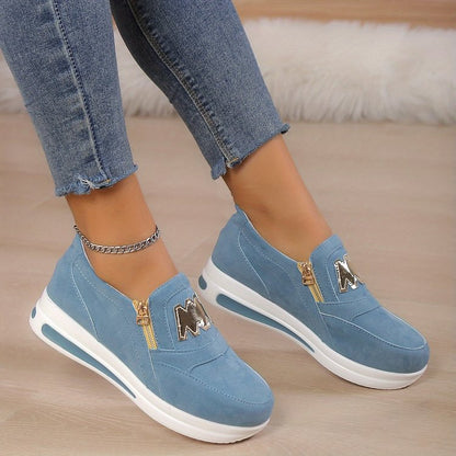 Damen Slip-On Schuhe – Bequeme Freizeit- und Sportschuhe mit Reißverschluss👟🌞