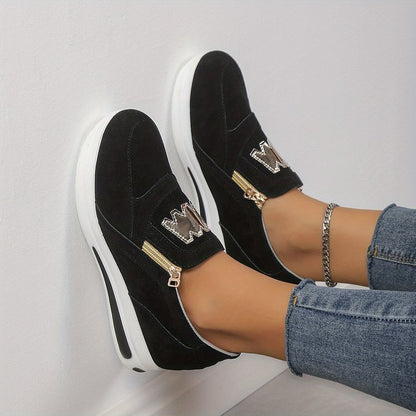 Damen Slip-On Schuhe – Bequeme Freizeit- und Sportschuhe mit Reißverschluss👟🌞