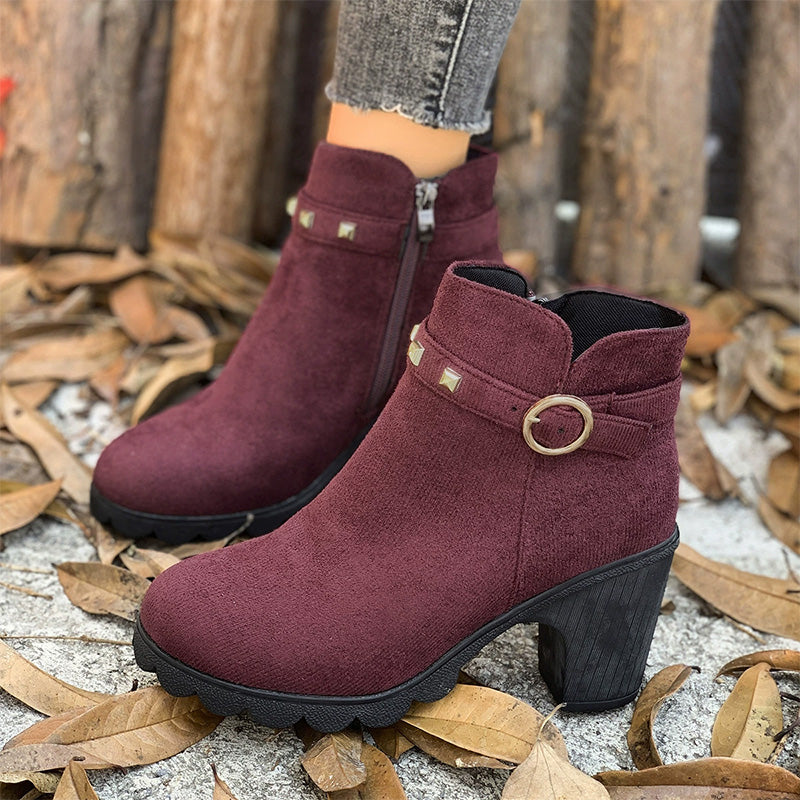 Damenmode Stiefeletten mit klobigem Absatz