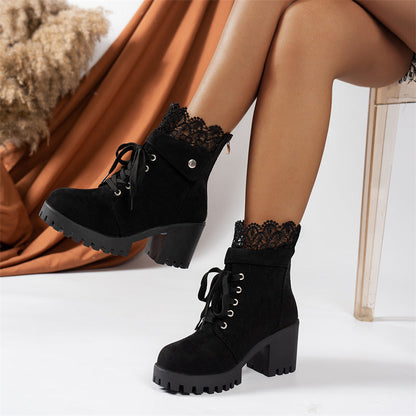 🔥Black-Friday-Mega-Angebot – 50 % Rabatt!🔥Damen-Stiefeletten mit dickem Absatz und Spitze