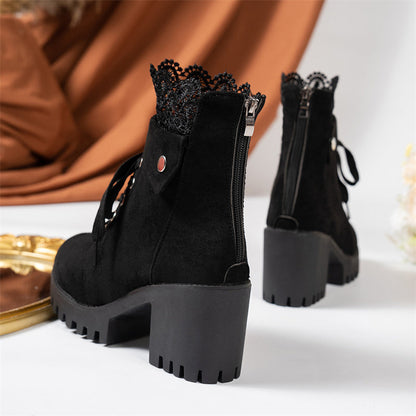 🔥Black-Friday-Mega-Angebot – 50 % Rabatt!🔥Damen-Stiefeletten mit dickem Absatz und Spitze