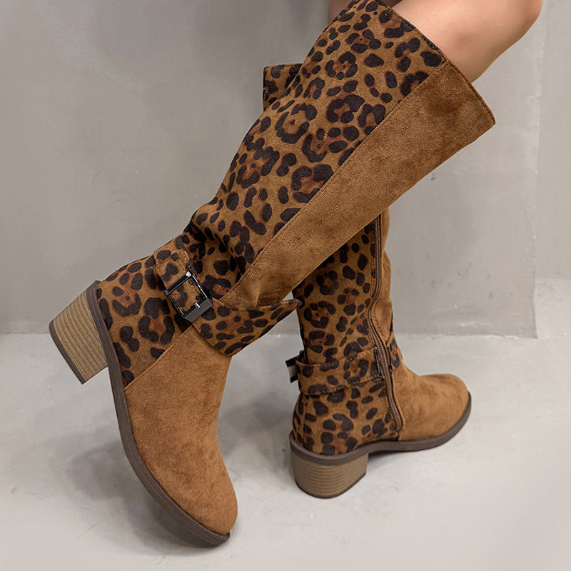 🔥Reitstiefel mit Leopardenmuster für Damen – Komfort, Stil und Selbstvertrauen bei jedem Schritt! 🐆