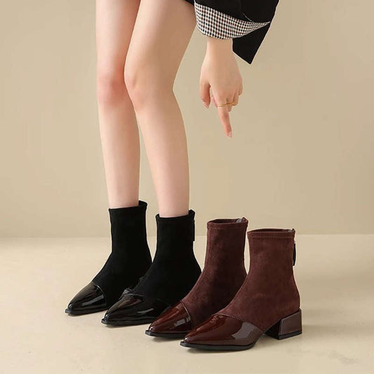 🔥Black-Friday-Mega-Angebot – 50 % Rabatt!🔥Vintage-Inspirierte Stiefeletten mit spitzer Zehe für Damen